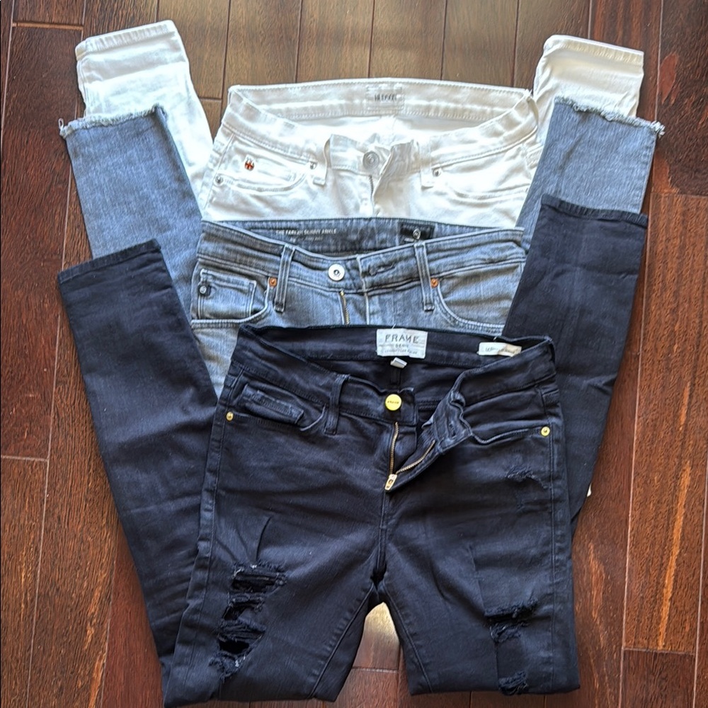 Set of 3 Skinny Designer Jeans Size 26